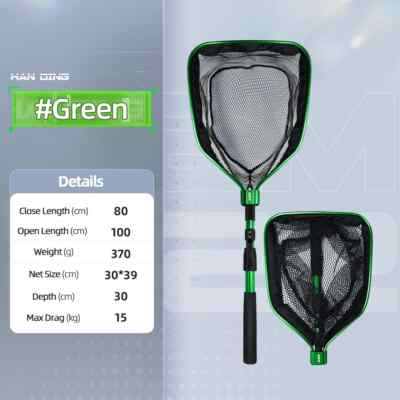 HANDING Portable Floating Fishing Net Rubber Coating Knotless Mesh Fishing Net