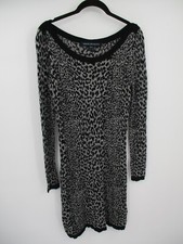 French Connection Womens Dress 8 Animal Print Pullover Sweater Dress Classic