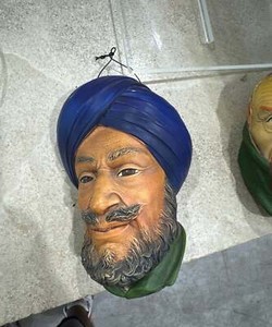 Man with Blue Turban Wall Decor Sculpture