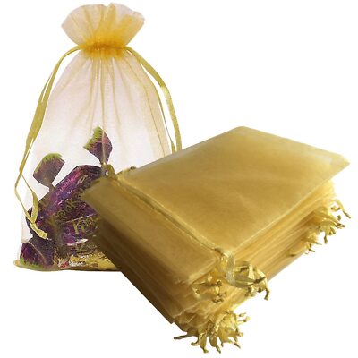 Bolsas de regalo de organza de 5 x 7 pulgadas para exhibir recuerdos de fiesta.