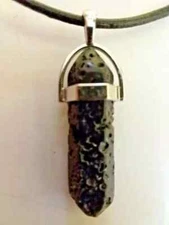 Beautiful Black Lava Rock Pendant & 17" Necklace! FREE SHIPPING IN THE USA!