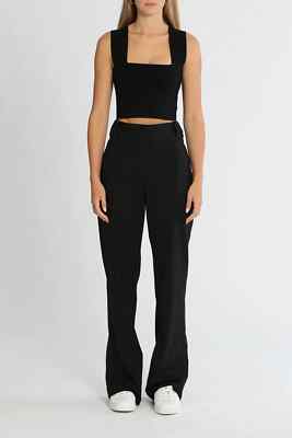 KITX Wool Loveable Pant Black Casual Work Size AU 12 Pre owned