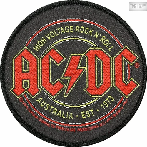 AC/DC - High Voltage Rock n Roll gewebter Aufnäher woven Patch Neu & Official!