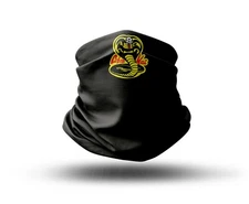 Washable Fabric Face Cover Neck Gaiter Unique Print Cobra Kai II Design EU Made