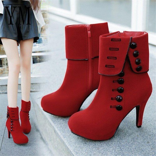 De Mujer Alto De Moda Botas Tacón Para Mujer Botines | eBay