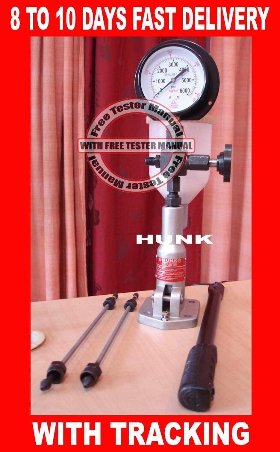 Diesel Injector Pop Pressure Tester Dual Read Bar/PSI Gauge S60H W/Filter Nozzle - Foto 5