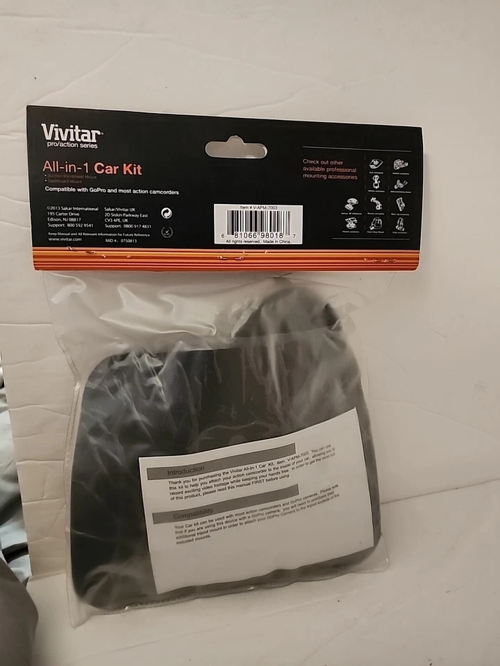 Vivitar Pro/Action Series All-In-1 Car Kit Black NEW Dashboard Set, GoPro Comp. - Image 2 of 4