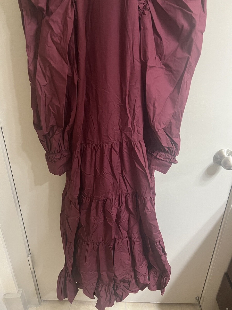 ulla johnson burgundy dress Ulla Johnson Women's Verona Silk Smocked Gown - Mahogany main image 1