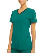 Scrubstar NEW  Woman's Solid scrub Top Ethical size XS GREEN GARDENS