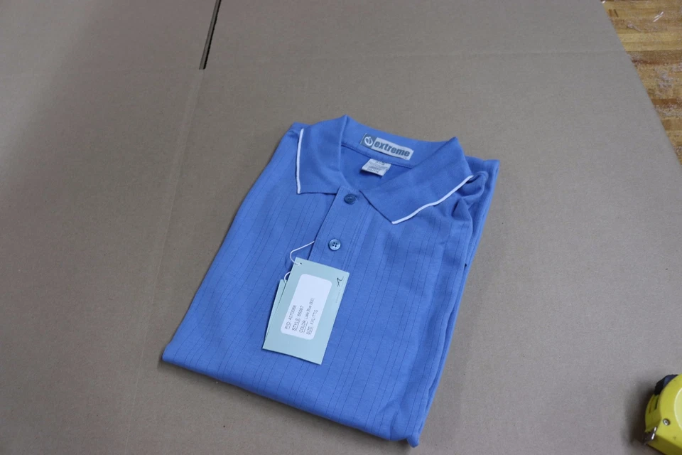 4-Упаковка мужской eDry экстремальный светло-синий женщины кнопка поло коротким рукавом работы рубашка - Изображение 3 из 3