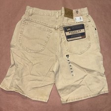 Vintage 1990  s Lee Regular Jean Shorts, Khaki Deadstock NWT, Size 33