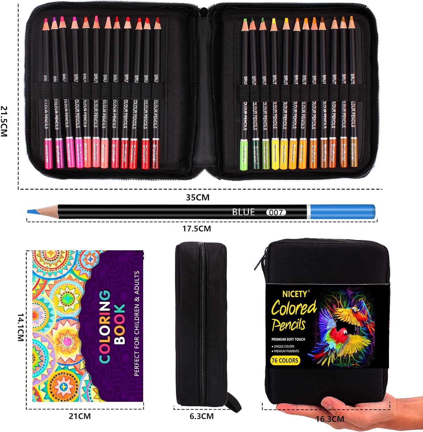 Colouring Pencils Art Set 76 Coloured Pencils for Adults eBay