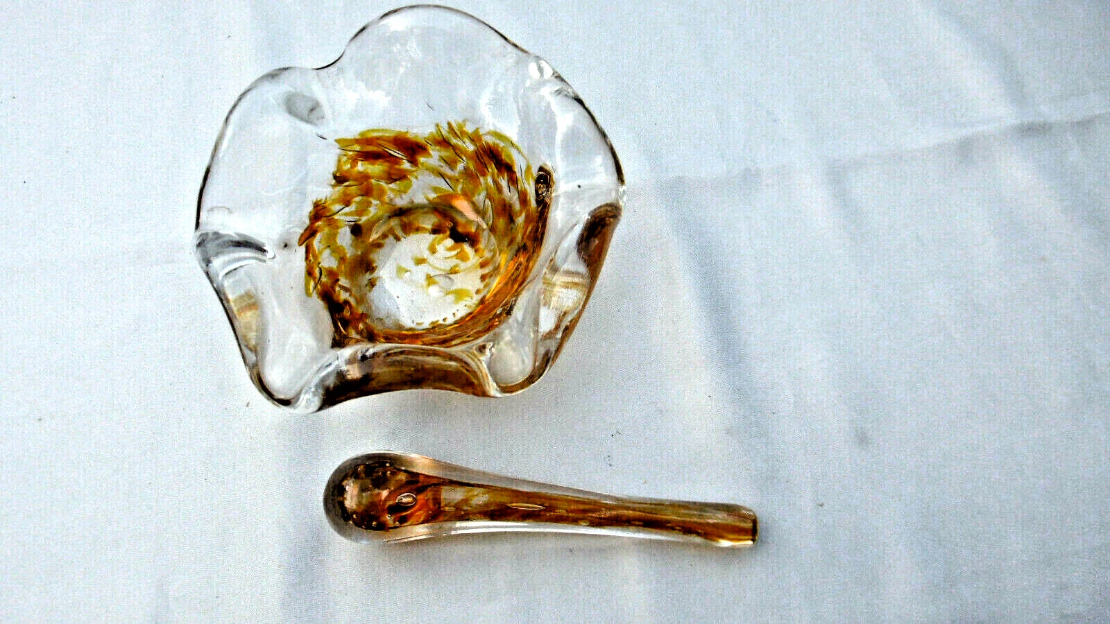 Glass Mortar and Pestle Murano Type