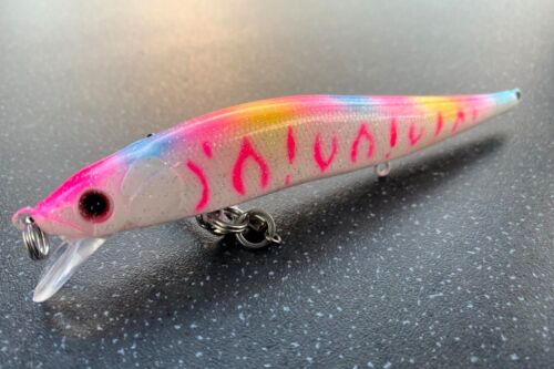 Oneten Vision Lure Pearly Pink Tiger 14g 110mm Tay Salmon, Tay Rigged/3 hook - Picture 1 of 6