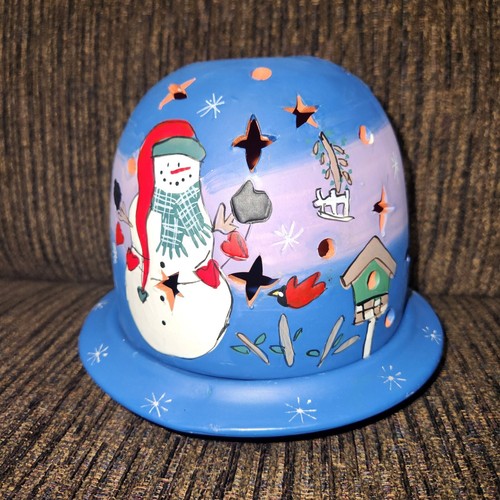 SANTA'S WORKBENCH Dome Candle Holder Winter Snowman Bird Houses Tea light Terra - Picture 2 of 6