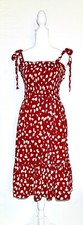 Shein Summer Dress Size Medium Red & White Pattern