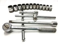 Vintage S-k Wayne 12 Sae 18 Pc. Ratchet Extensions Socket Set 716 - 1 Vintage S-k Wayne 12 Sae 18 Pc. Ratchet Extensions Socket Set 716 - 1