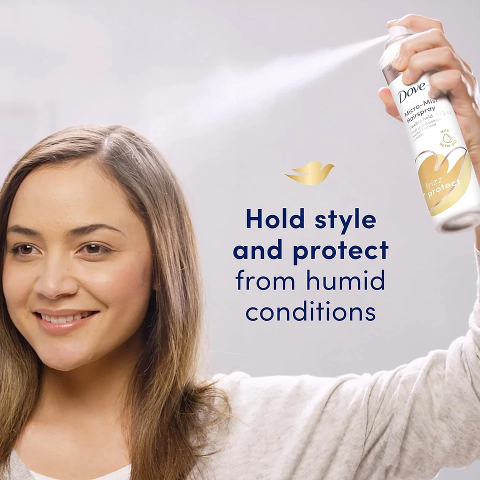 Dove Style + Care Hairspray Flexible Hold, Micro Mist, 5,5 Oz, Pacote com 6 - Imagem 3 de 4