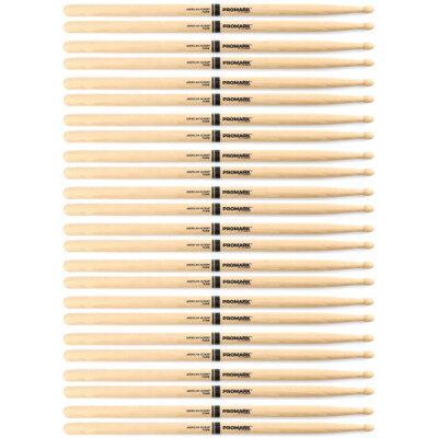 12 PAIRS ProMark 2B Wood Oval Tip Short Taper Hickory Drumsticks / TX2BW