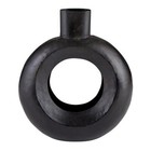 Black Abstract Vase 9.25" H Decorative Indoor Ceramic Pots for Plants - Set of 1