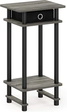 Small End Table Furniture Side Accent Bedside Wood Storage Shelf Drawer Tall Oak