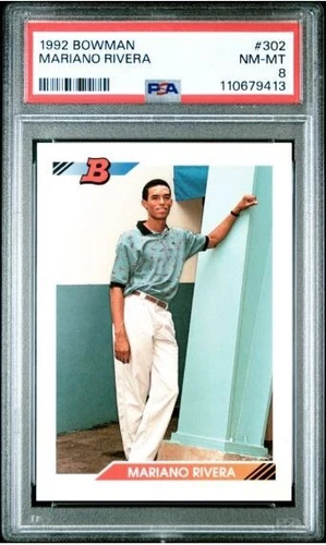 Mariano Rivera 1992 Bowman Rookie RC #302 Yankees PSA 8