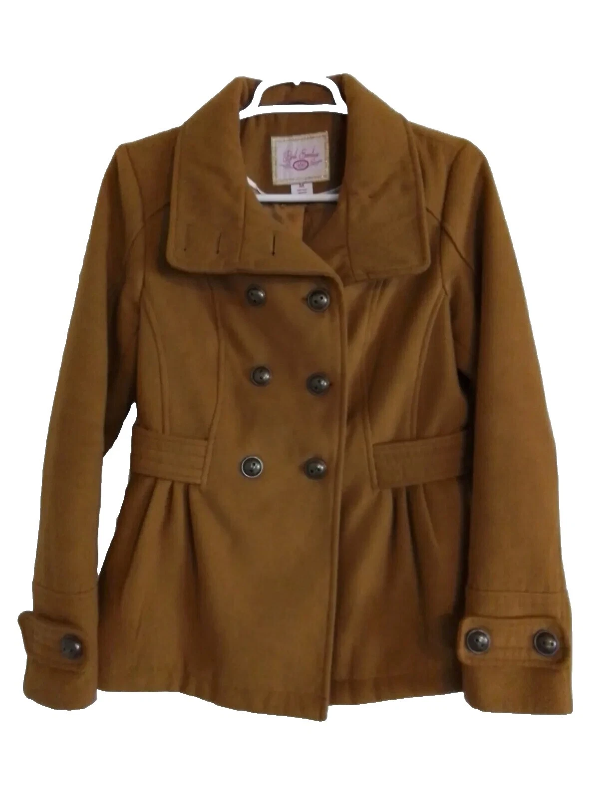 PINK Pea Coat Solid abrigos, chaquetas y chalecos para Mujeres