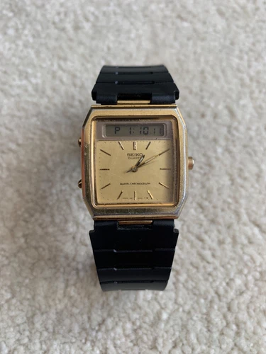 Seiko H557-5319 vintage analog-digital men's alarm chronograph quartz watch