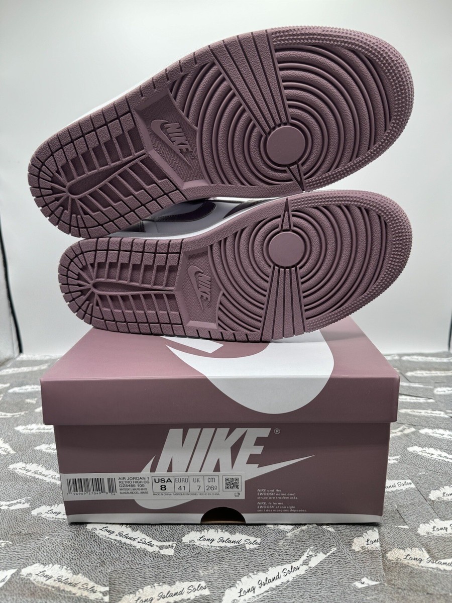 MENS AIR JORDAN 1 RETRO HIGH OG WHITE/SKY J MAUVE-WHITE