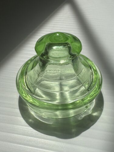 Vtg Green Uranium Glass Coffee Percolator Top Lid Replacement Depression Glass - 第 1/10 張圖片