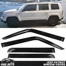 For 07-18 Jeep Patriot Slim Window Visor Vent Rain Sun Deflector Guard 4pc Set