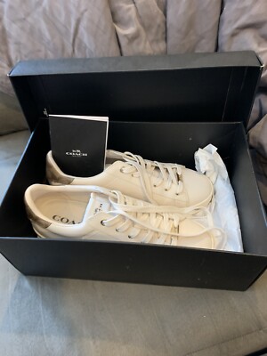 COACH LEATHER SNEAKERS BEIGE C126 LTR SNEAKER 10B- NEW IN BOX 