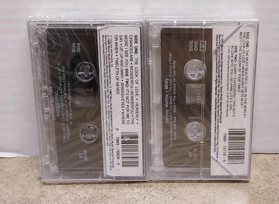 Johnny Mathis Cassette Tapes NEW SEALED 70's Wonderful, Misty, Sunny 2PC VTG SET - Image 2 of 4