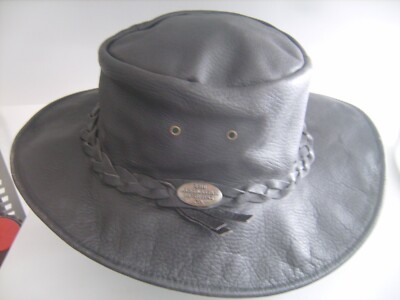 Echtlederhut schwarz ''The Australian Bush Hat Co.''