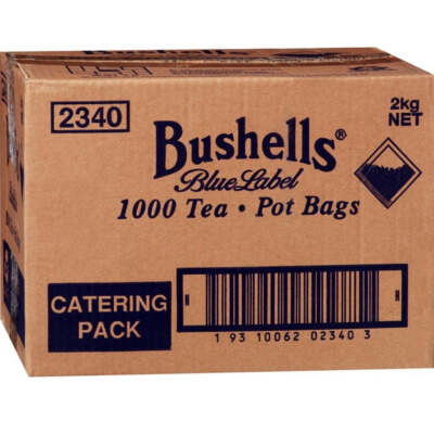 Bushells Tea Black Teapot Tea Bags Carton 1000 Catering Pack Blue Label
