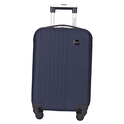 Cosmo 20-Inch Navy Blue Hardside Spinner Carry-On Luggage  