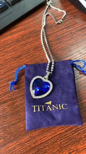 Collana Titanic Cristallo Cuore Dell'Oceano Blu Oceano Jack Rose Nave Film - Foto 7 di 38