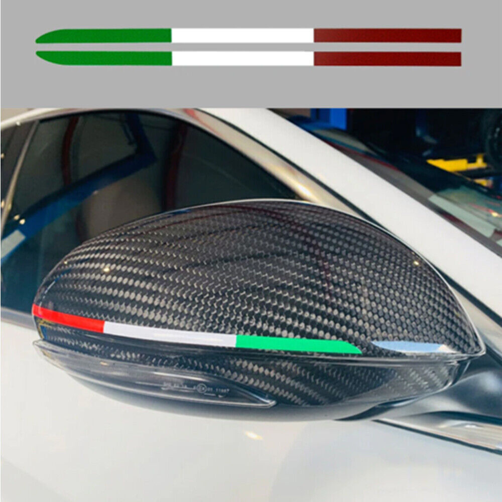 2x For Alfa Romeo Giulia Giulietta Brera 159 Italian Flag Mirror Stickers Decals