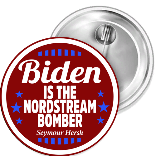 Biden is the Nordstream Bomber Button Anstecker Aufkleber Auto-Magnet Aufnäher - Picture 1 of 5