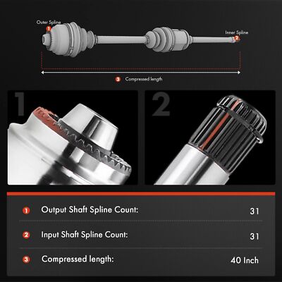 New CV Axle Assembly for Mazda CX-5 2014-2016 L4 2.5L AWD Front