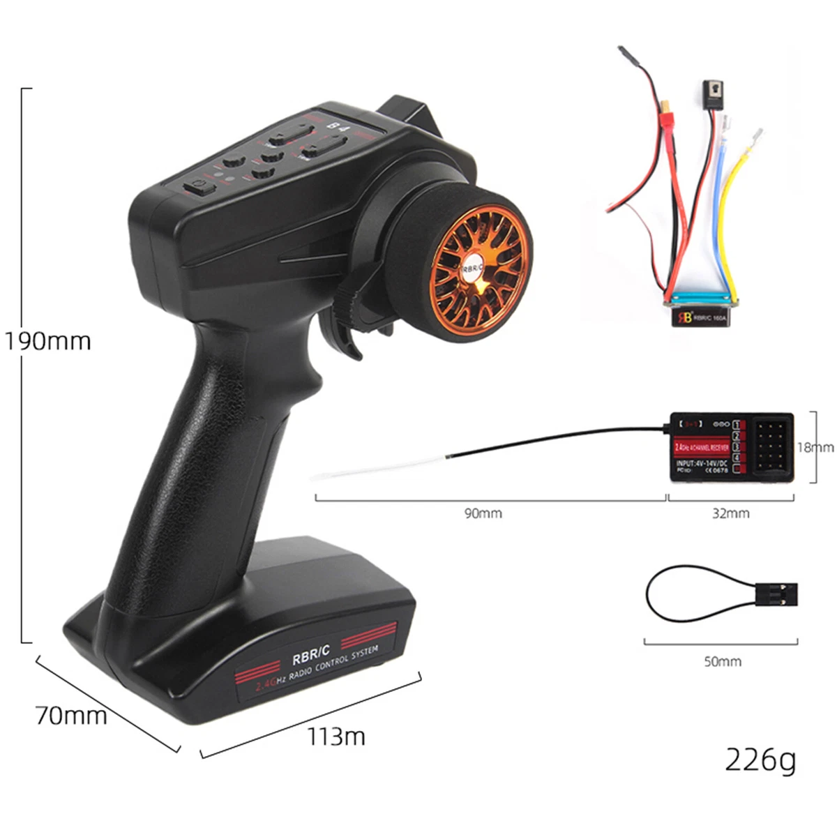 4CH 2.4Ghz Remote Controller Transmitter Receiver Kit for RC Car