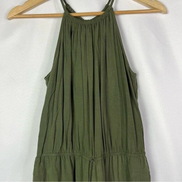 Mini mameluco verde Mossimo cuello alto ojales dobladillo de encaje S Foto 3 de 4