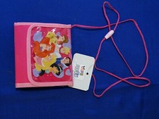 RARE Disney Princesses Hot Pink Lanyard Holder Wallet Q4