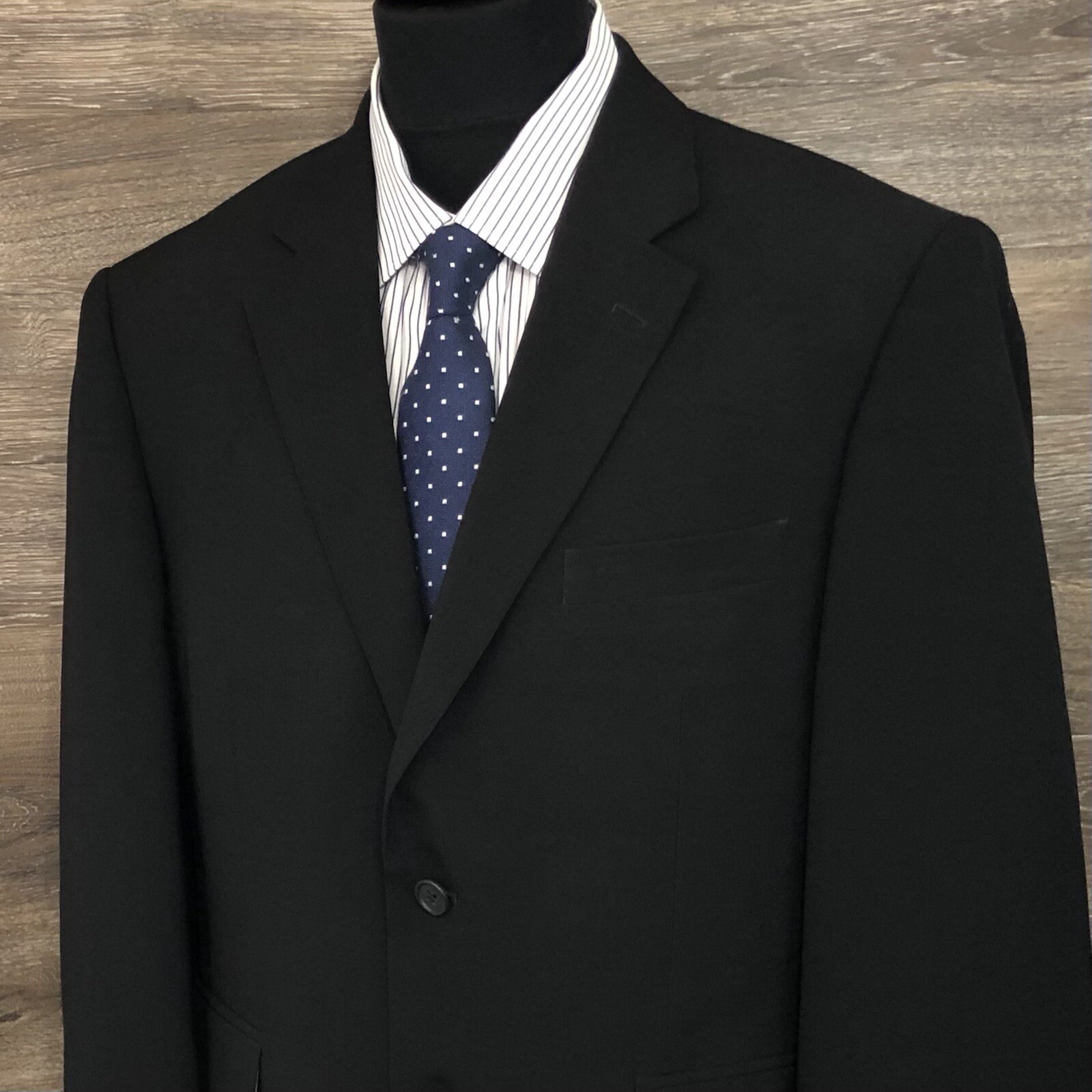 Stafford Essentials Men Solid Black Polyester 2-B… - image 2