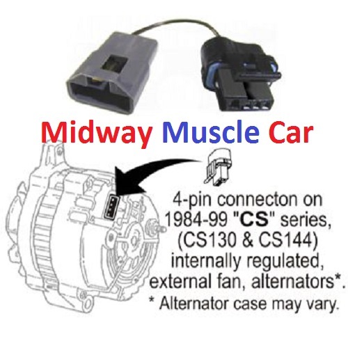 2 wire SI to 1 wire CS internal voltage regulator alternator adapter