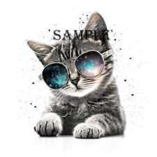 Cool Cats - Fabric Art Quilt Block - Lot of 10 - 100 Cotton