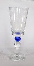 Fancy Interesting Stem Blue Knob Cocktail Glass Unique Shape