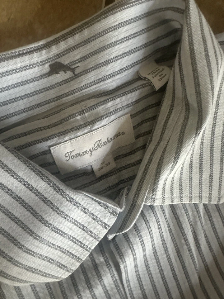 Camisa de vestir Tommy Bahama de algodón a rayas manga larga con botones para hombre 17 (32-33) Foto 2 de 4