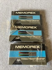 Lot 3 Memorex VCR VHS Video Head Cleaner (wet Head Cleaning Process)