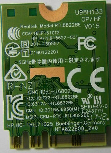 New HP 915623-001 Realtek RTL8822BE 802.11AC/ABGN BLUETOOTH 4.2 NGFF U98H133.00 - Picture 2 of 2